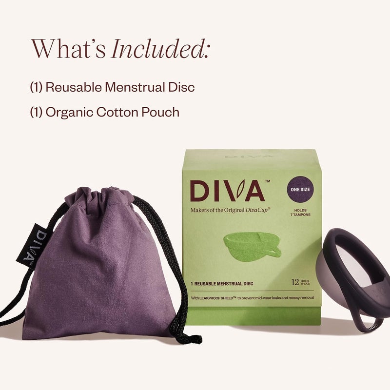 DivaCup Diva Disc - Comfortable, Reusable Menstrual Disc with Leakproof Shield - for Up to 12 Hours of Continuous Wear - 100% Medical Grade Silicone - Holds 7 Tampons of Flow - One Size Fits Most - Image 2